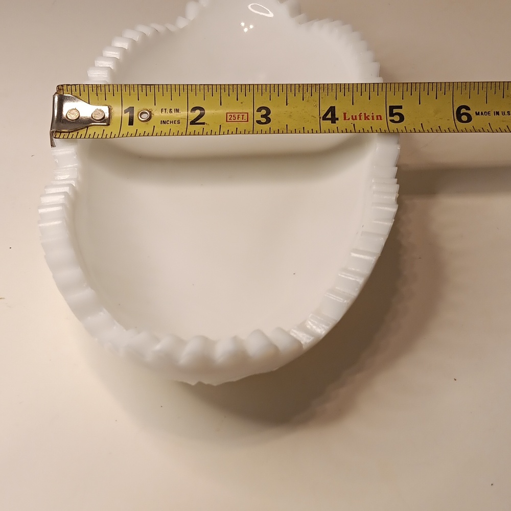 Vintage Milk Glass White Butter =,Serving Dish - Picture 6 of 8